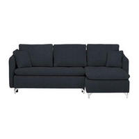 ECKSOFA in Struktur Schwarz  - Silberfarben/Schwarz, Design, Textil/Metall (223/146cm) - Ti'me