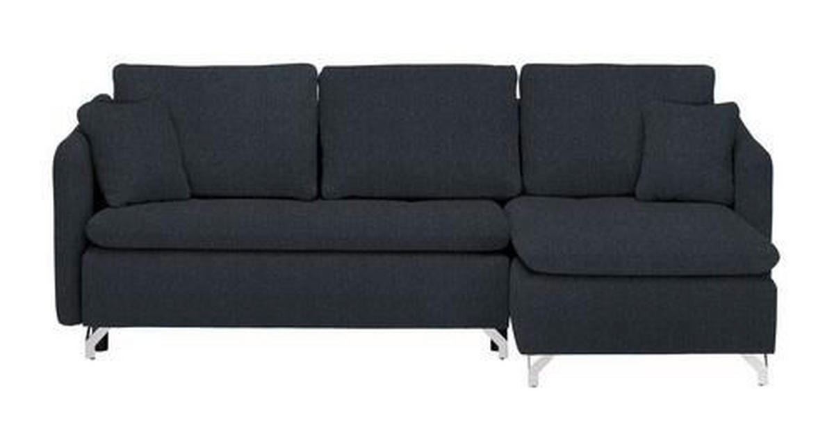 ECKSOFA in Struktur Schwarz  - Silberfarben/Schwarz, Design, Textil/Metall (223/146cm) - Ti'me