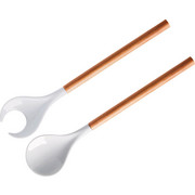 SALATBESTECK - Birkefarben/Weiß, Basics, Keramik/Holz (31,5cm) - ASA