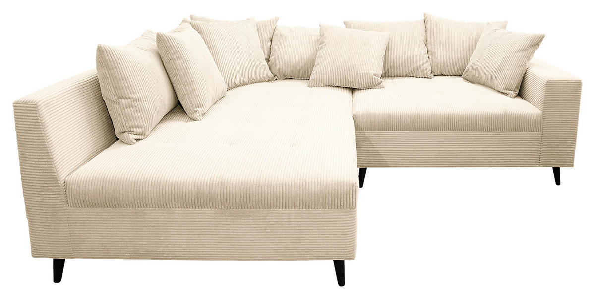 KUTNA GARNITURA tekstil  krem   - crna/krem, Design, tekstil/drvo (174/247cm) - MID.YOU
