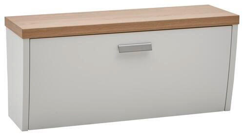 HÄNGEELEMENT Wildeiche furniert, massiv Weiß, Eichefarben - Eichefarben/Silberfarben, Design, Holz/Holzwerkstoff (92/42/31cm) - Dieter Knoll