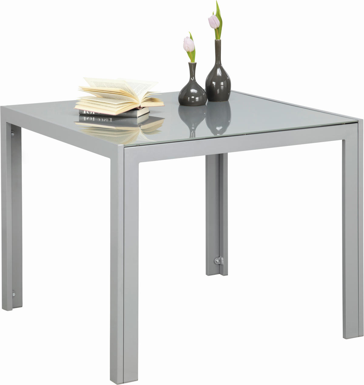 Masă grădină & terasă 90/90/72 cm   - argintiu, Basics, sticlă/metal (90/90/72cm) - Xora