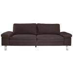 3-SITZER-SOFA in Mikrofaser Dunkelbraun  - Chromfarben/Dunkelbraun, Design, Textil/Metall (234/86/97cm) - Hom`in