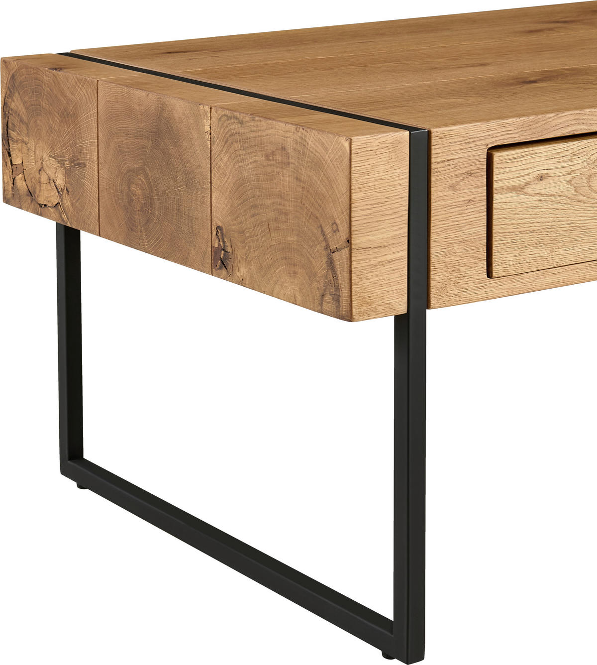 KONFERENČNÝ STOLÍK, čierna, farba duba, drevo, kov, kompozitné drevo, 110/59,4/45 cm - čierna/farba duba, Design, kov/drevo (110/59,4/45cm) - Carryhome