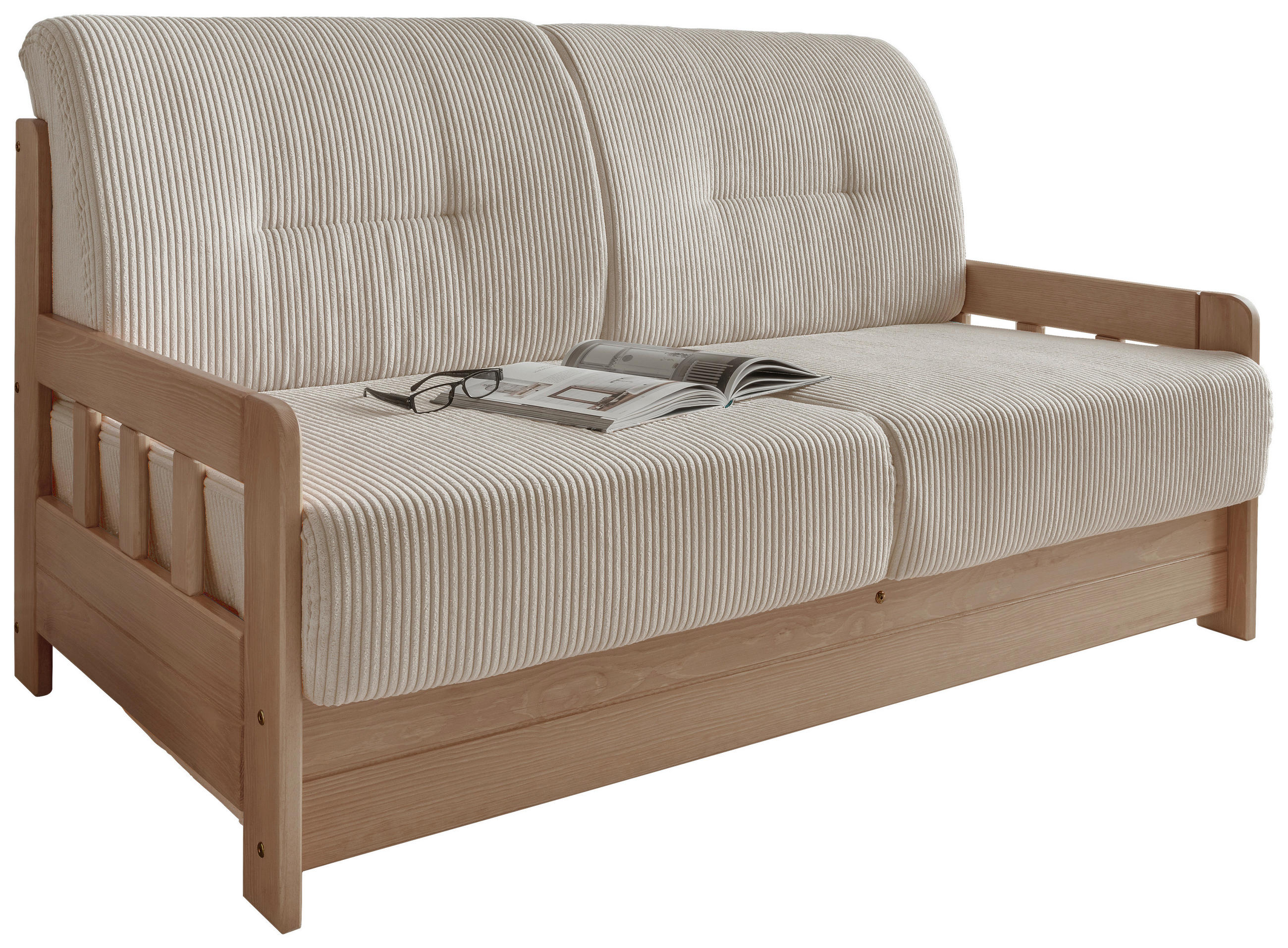SCHLAFSOFA Cord Naturfarben, Beige  - Beige/Naturfarben, MODERN, Textil (154/88/90cm) - Livetastic