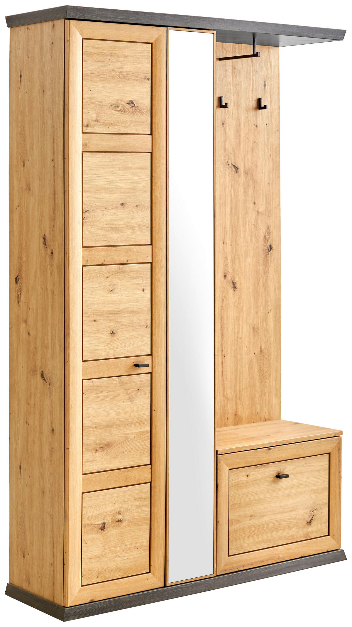 GARDEROBE  in 123/196,7/38,5 cm  - Dunkelgrau/Eiche Artisan, LIFESTYLE, Holzwerkstoff (123/196,7/38,5cm) - Hom`in