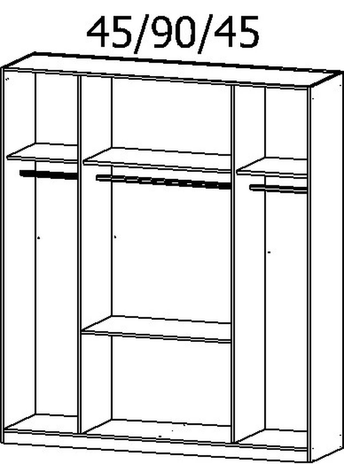 KLEIDERSCHRANK in Weiss, Eiche Artisan  - Weiss/Eiche Artisan, Basics, Holzwerkstoff/Metall (181/210/54cm) - Boxxx