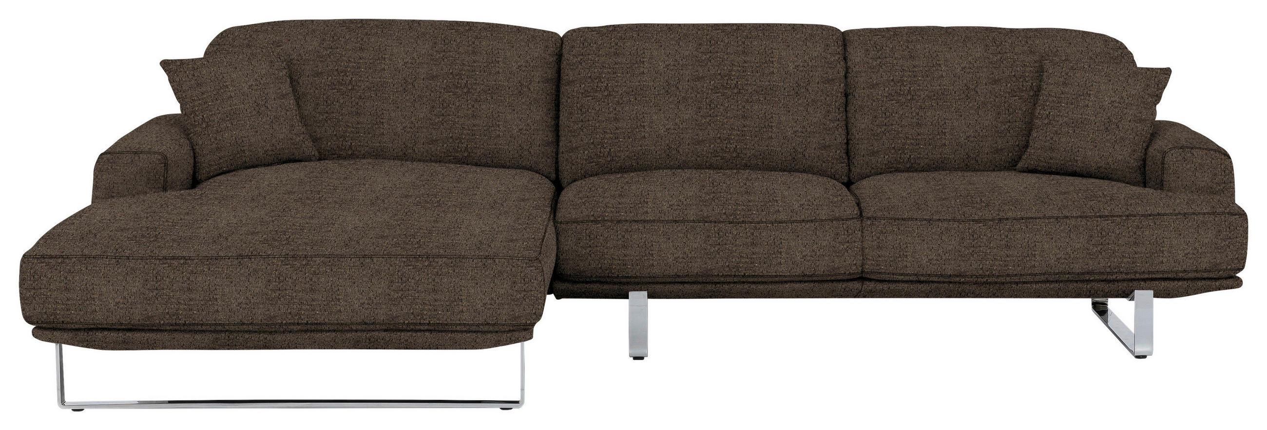 ECKSOFA in Webstoff Mokka  - Mokka, Design, Textil/Metall (184/304cm) - Dieter Knoll