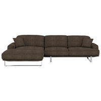 ECKSOFA in Webstoff Mokka  - Mokka, Design, Textil/Metall (184/304cm) - Dieter Knoll