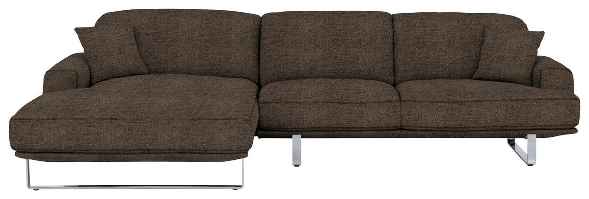ECKSOFA in Webstoff Mokka  - Mokka, Design, Textil/Metall (184/304cm) - Dieter Knoll