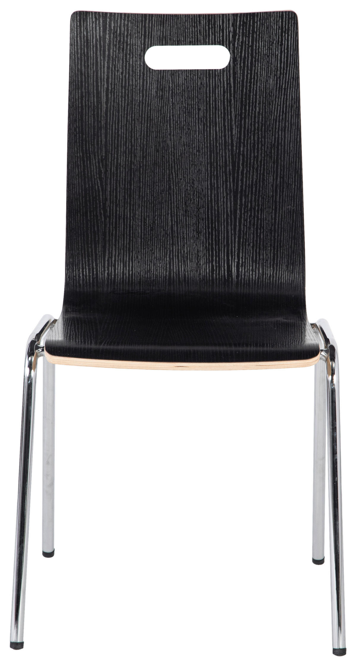 BESUCHERSTUHL Schwarz, Chromfarben  - Chromfarben/Schwarz, Basics, Holz/Metall (37/87/50cm) - Carryhome