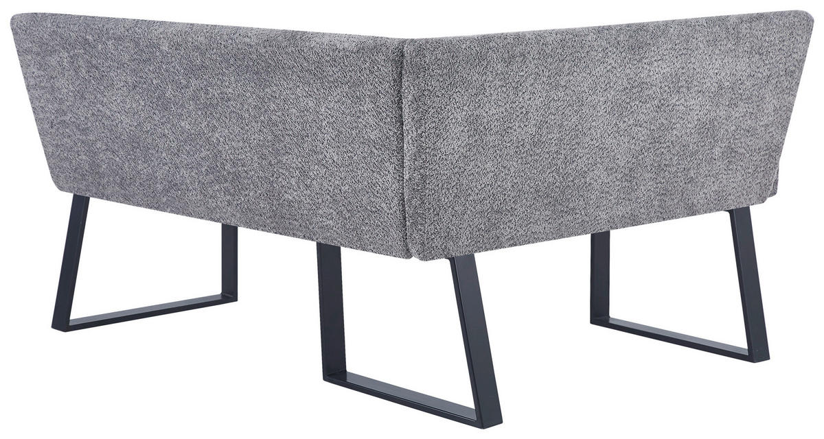 ECKBANK 130/160 cm Leinenoptik Grau   - Schwarz/Grau, KONVENTIONELL, Textil/Metall (130/160cm) - MID.YOU