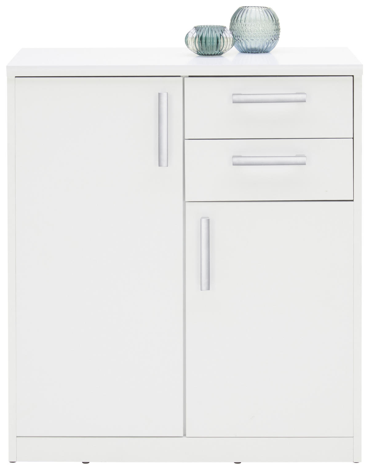 KOMODA   72/84/36 cm   bijela  - bijela/srebrne boje, Konvencionalno, drvni materijal/plastika (72/84/36cm) - Xora