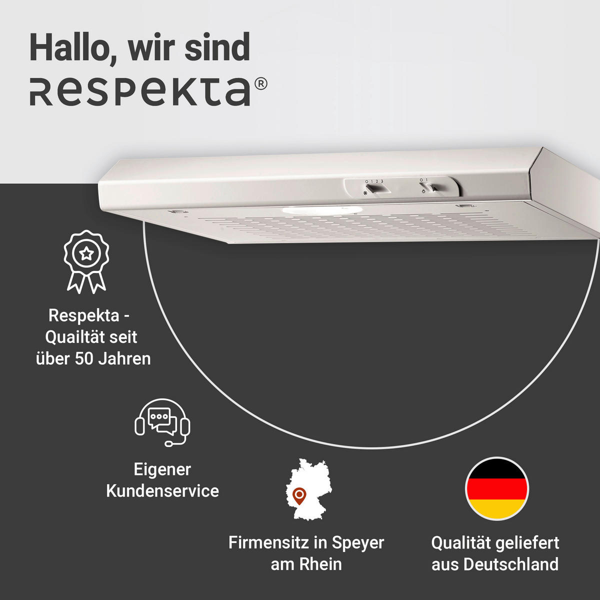 DUNSTABZUGSHAUBE DH620WL  - Weiß, Trend, Metall (60/7,6/47cm) - Respekta