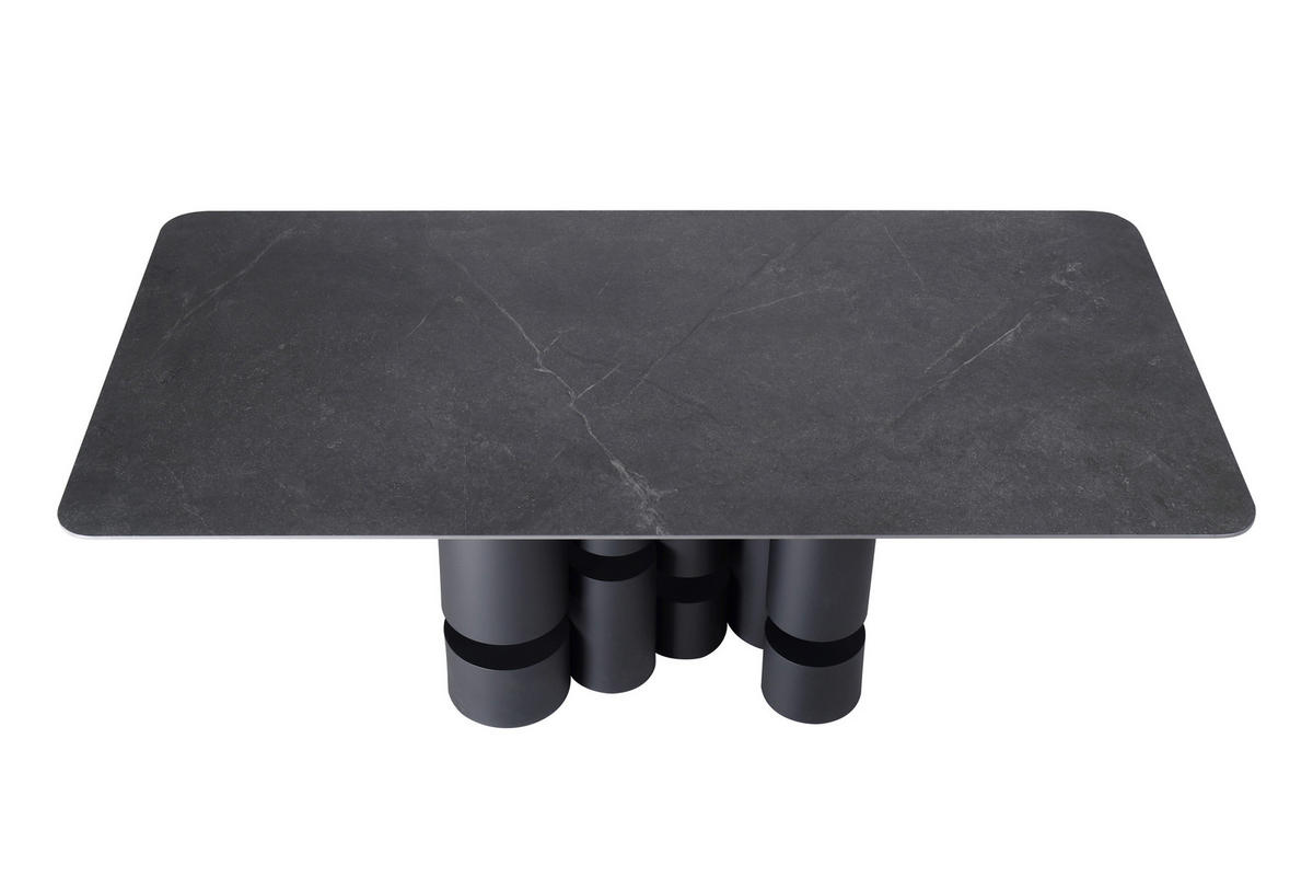 ESSTISCH in Metall, Keramik, Holzwerkstoff 200/100/76 cm  - Dunkelgrau/Schwarz, Design, Keramik/Holzwerkstoff (200/100/76cm) - Belluti