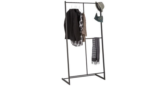 KLEIDERSTÄNDER in Schwarz 80/160/40 cm - Schwarz, Trend, Metall (80/160/40cm) - Carryhome