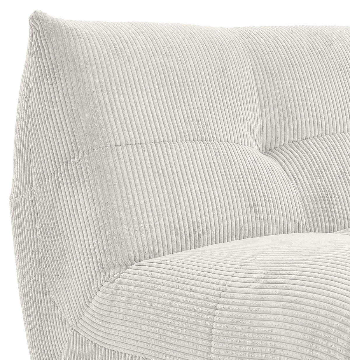 ECKSOFA in Cord, Lederlook Creme, Weiss  - Weiss/Creme, Trend, Textil (185/315cm) - Livetastic
