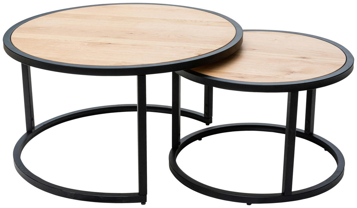 COUCHTISCH in Holz, Metall, Holzwerkstoff 80/45/80 cm  - Schwarz/Naturfarben, Design, Holz/Holzwerkstoff (80/45/80cm) - MID.YOU