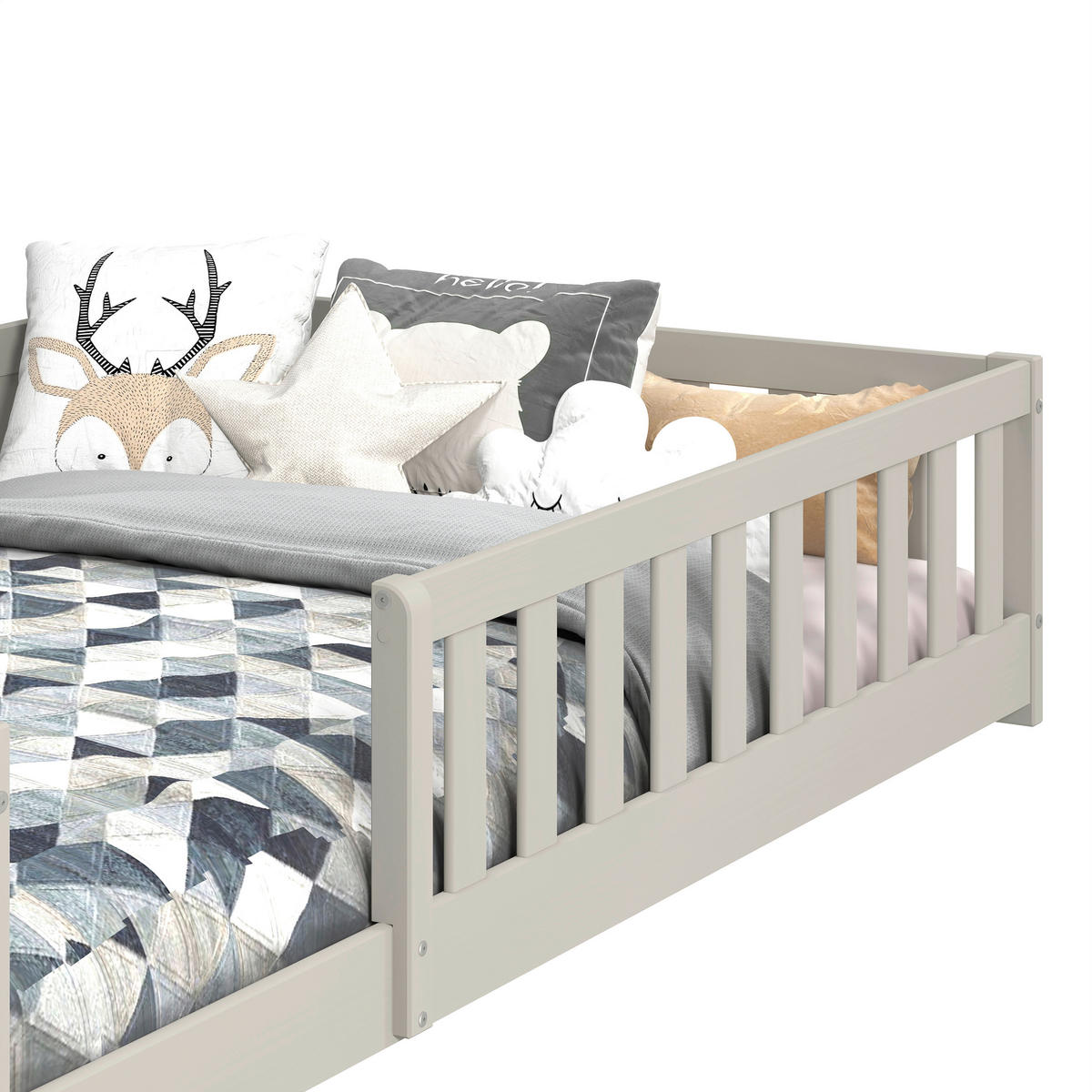 BODENBETT. 120/200 cm  in Taupe  - Taupe, MODERN, Holz/Holzwerkstoff (120/200cm) - P & B