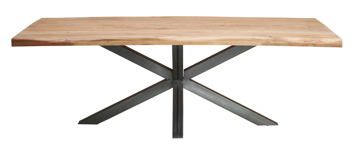 ESSTISCH Holz, Metall 220/100/76 cm   - Naturfarben, Modern, Holz/Metall (220/100/76cm) - MID.YOU