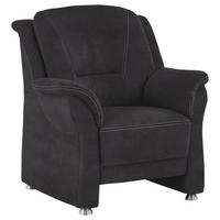SESSEL in Mikrofaser Anthrazit  - Anthrazit/Beige, KONVENTIONELL, Textil/Metall (90/100/89cm) - Beldomo Comfort