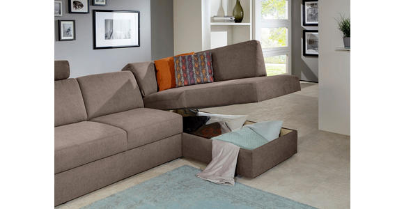ECKSOFA  in Mikrofaser Braun  165/224 cm  - Schwarz/Braun, KONVENTIONELL, Kunststoff/Textil (165/224cm) - Xora