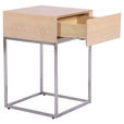 NACHTKÄSTCHEN in furniert Eiche Silberfarben, Eichefarben  - Eichefarben/Silberfarben, Basics, Holz/Holzwerkstoff (40/62/40cm) - Xora