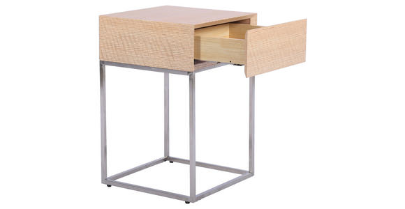 NACHTKÄSTCHEN in furniert Eiche Silberfarben, Eichefarben  - Eichefarben/Silberfarben, Basics, Holz/Holzwerkstoff (40/62/40cm) - Xora