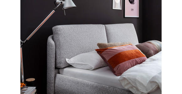 POLSTERBETT 180/200 cm  in Hellgrau  - Hellgrau/Schwarz, Design, Textil/Metall (180/200cm) - Esposa