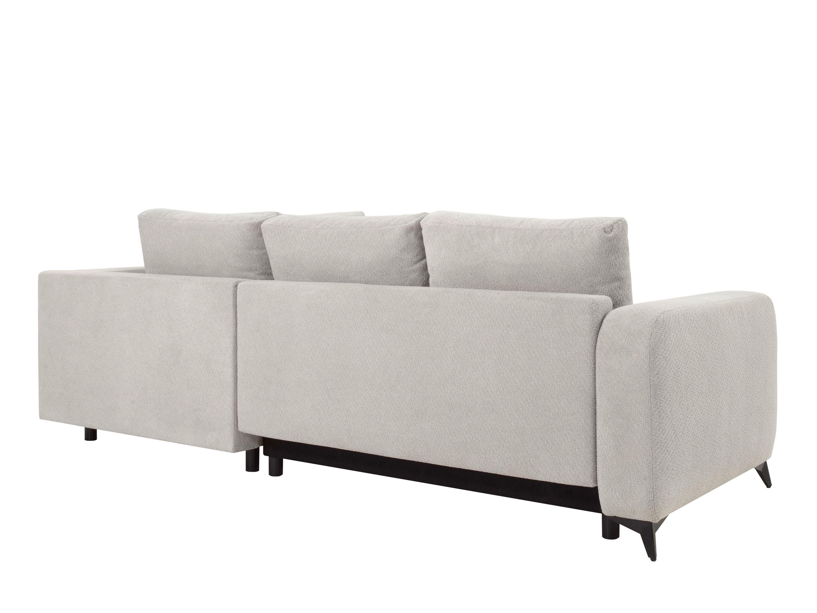 Thumbnail - Mid.you Ecksofa Cortez, Hellgrau, Textil, 4-Sitzer, Füllung: Silikon, Schaumstoffflocken, Ottomane links, 260x215 cm, Ma...