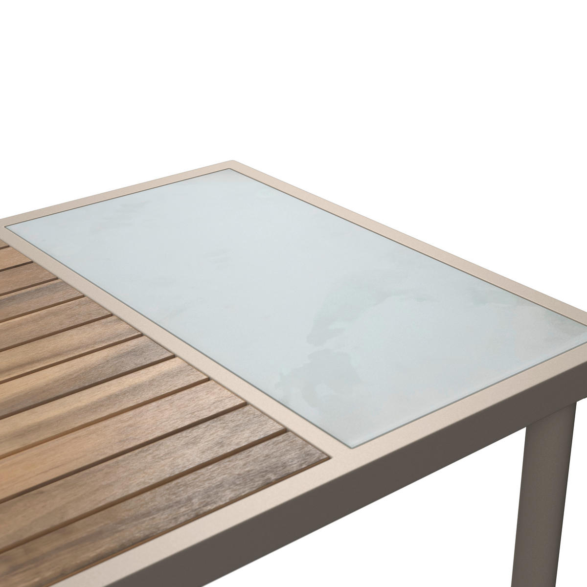 LOUNGEGARNITUR   Akazie massiv Eisen  - Creme/Akaziefarben, MODERN, Holz/Textil (215l) - Ambia Garden