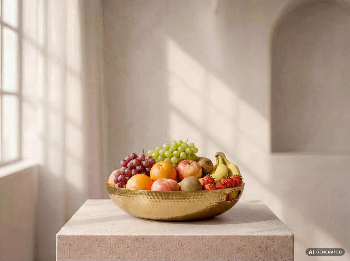 OBSTSCHALE  - Goldfarben, Design, Metall (38/7/38cm) - Livetastic