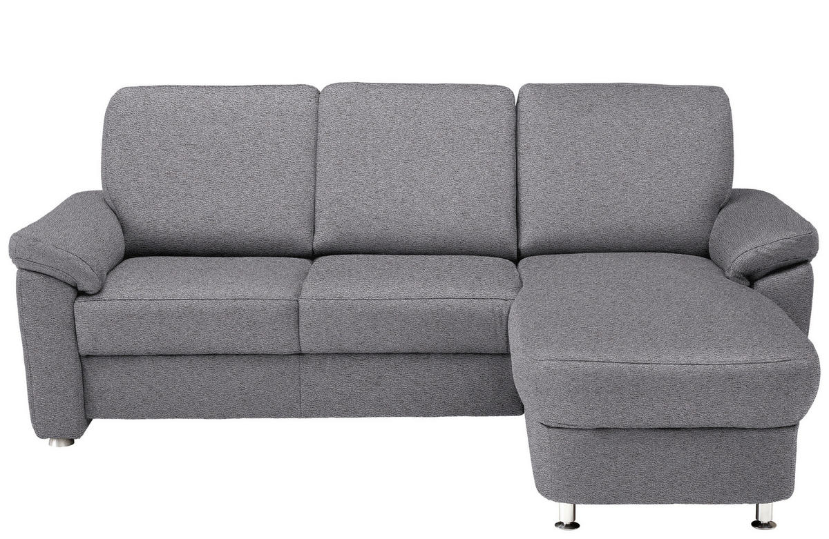 ECKSOFA  in Webstoff Grau  220/163 cm  - Chromfarben/Grau, KONVENTIONELL, Textil/Metall (220/163cm) - Beldomo System