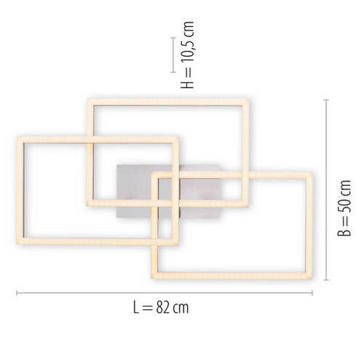 LED-DECKENLEUCHTE 82/50/10,5 cm  - Silberfarben, Design, Kunststoff/Metall (82/50/10,5cm)