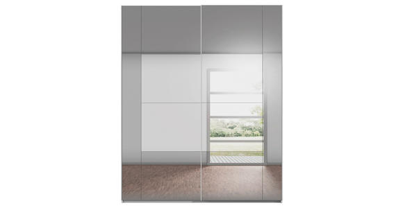 SCHWEBETÜRENSCHRANK 181/223/68 cm 2-türig Seidengrau  - Seidengrau, Design, Glas/Holzwerkstoff (181/223/68cm) - Xora