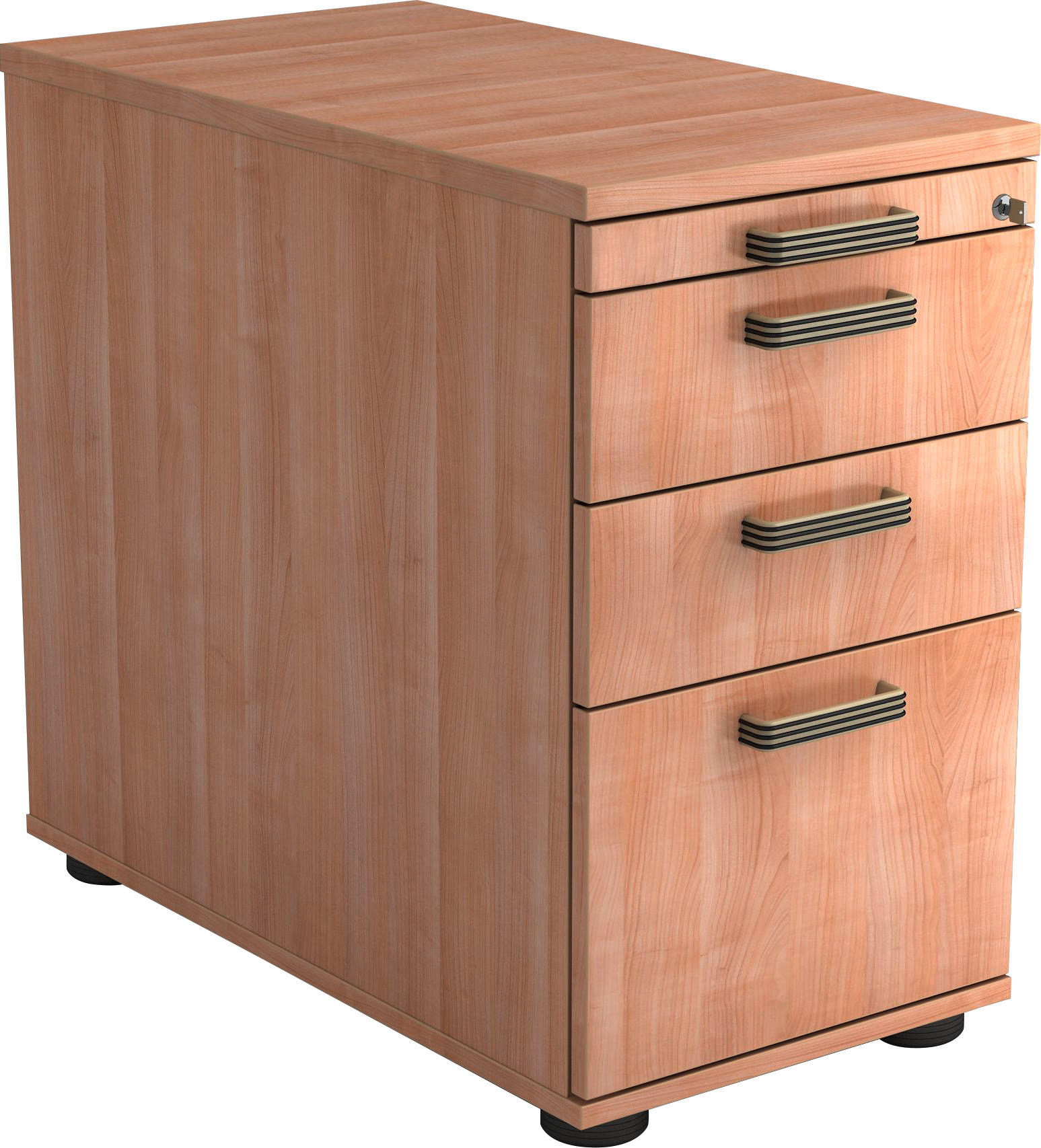 ANSTELLCONTAINER 43/72/76/80 cm  - Nussbaumfarben/Alufarben, KONVENTIONELL, Holzwerkstoff/Kunststoff (43/72/76/80cm) - Venda