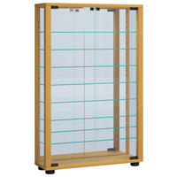 VITRINE in Buchefarben  - Buchefarben/Schwarz, Modern, Glas/Holzwerkstoff (59/91,3/18cm) - MID.YOU