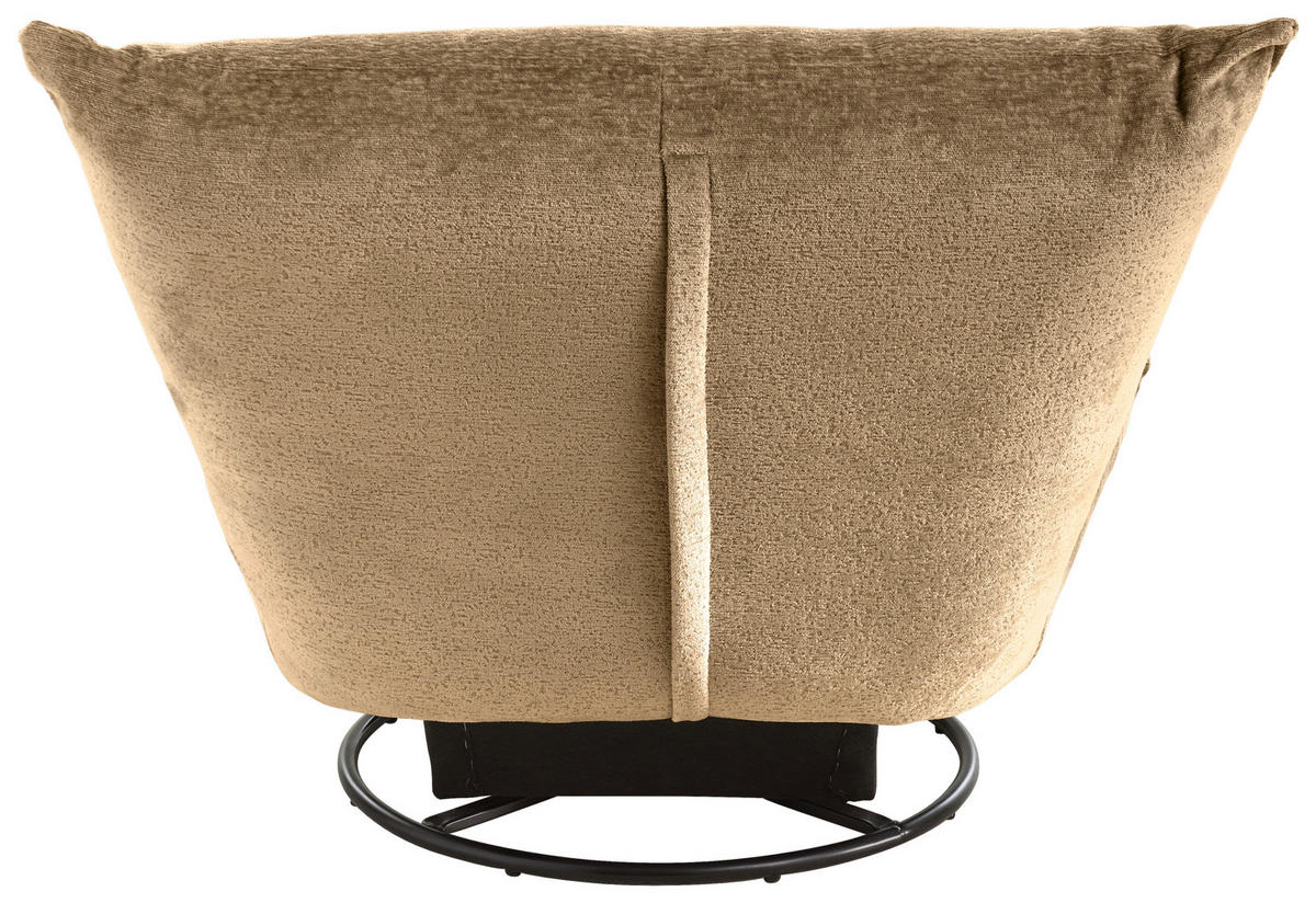 RELAXSESSEL in Textil Hellbraun  - Hellbraun/Schwarz, Design, Textil/Metall (100/78/96cm) - Livetastic