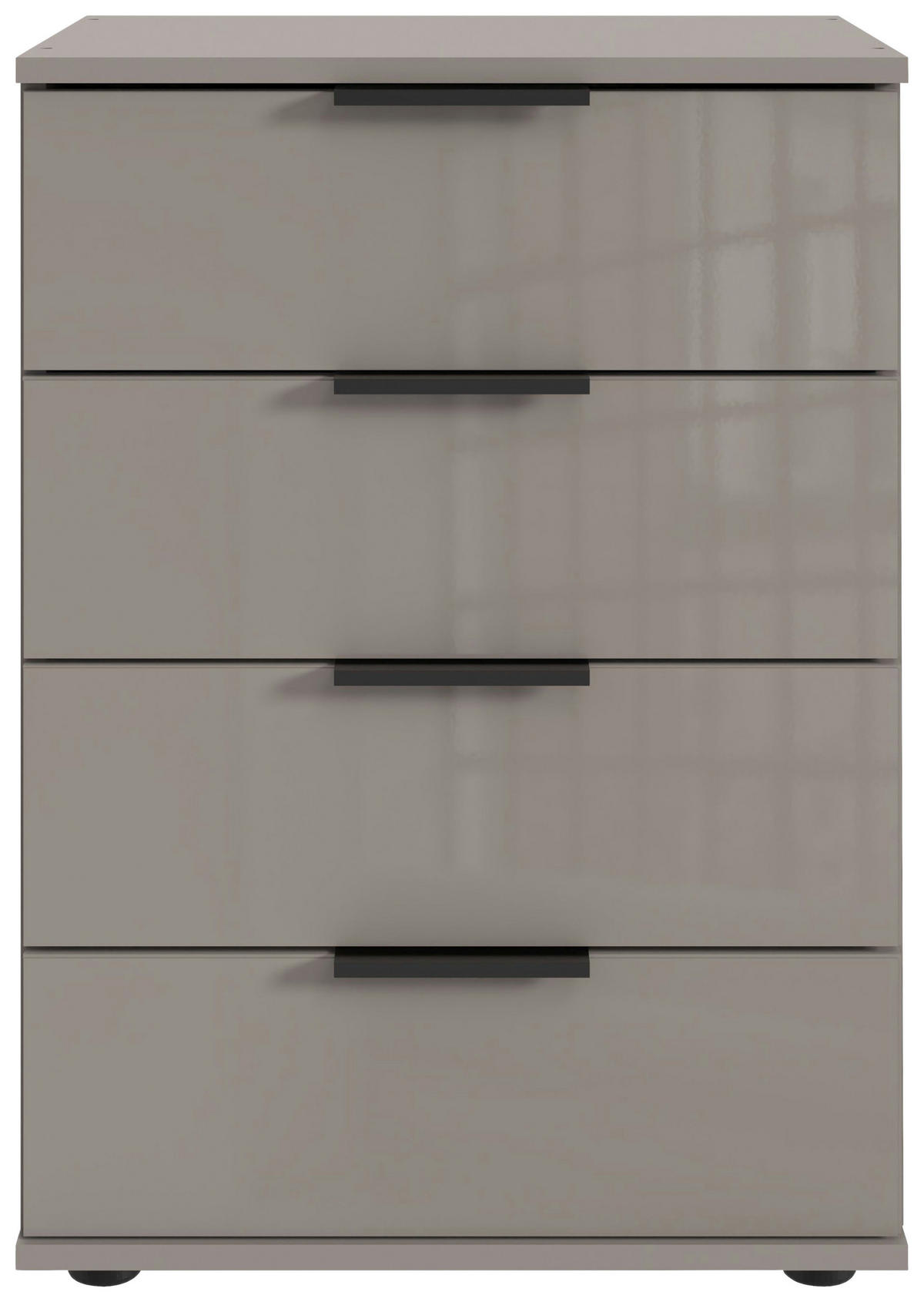 KOMMODE  in 52/74/38 cm  - Schwarz/Grau, KONVENTIONELL, Glas/Holzwerkstoff (52/74/38cm) - Boxxx