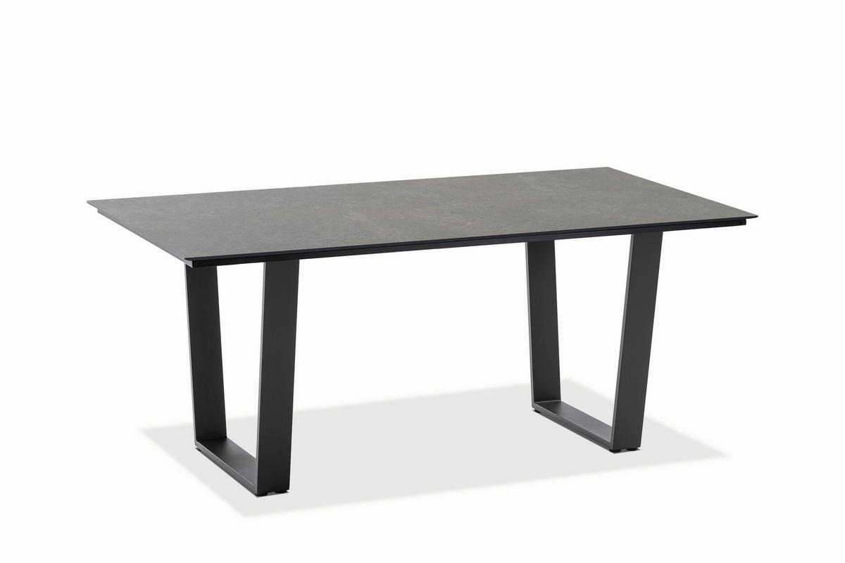 GARTENTISCH Kunststoff Anthrazit, Grau rechteckig  - Anthrazit/Grau, Design, Kunststoff/Metall (160/95/76cm)
