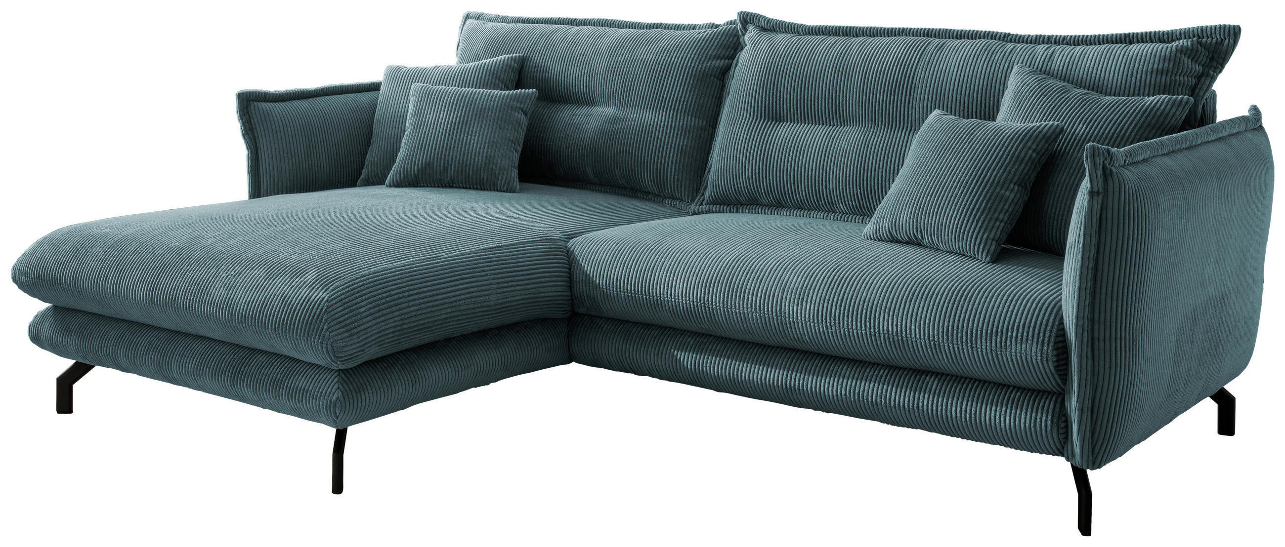 Thumbnail - Livetastic Ecksofa, Petrol, Textil, 4-Sitzer, Füllung: Schaumstoff, L-Form, 255x180 cm, Made in Europe, Rücken echt, Arm...