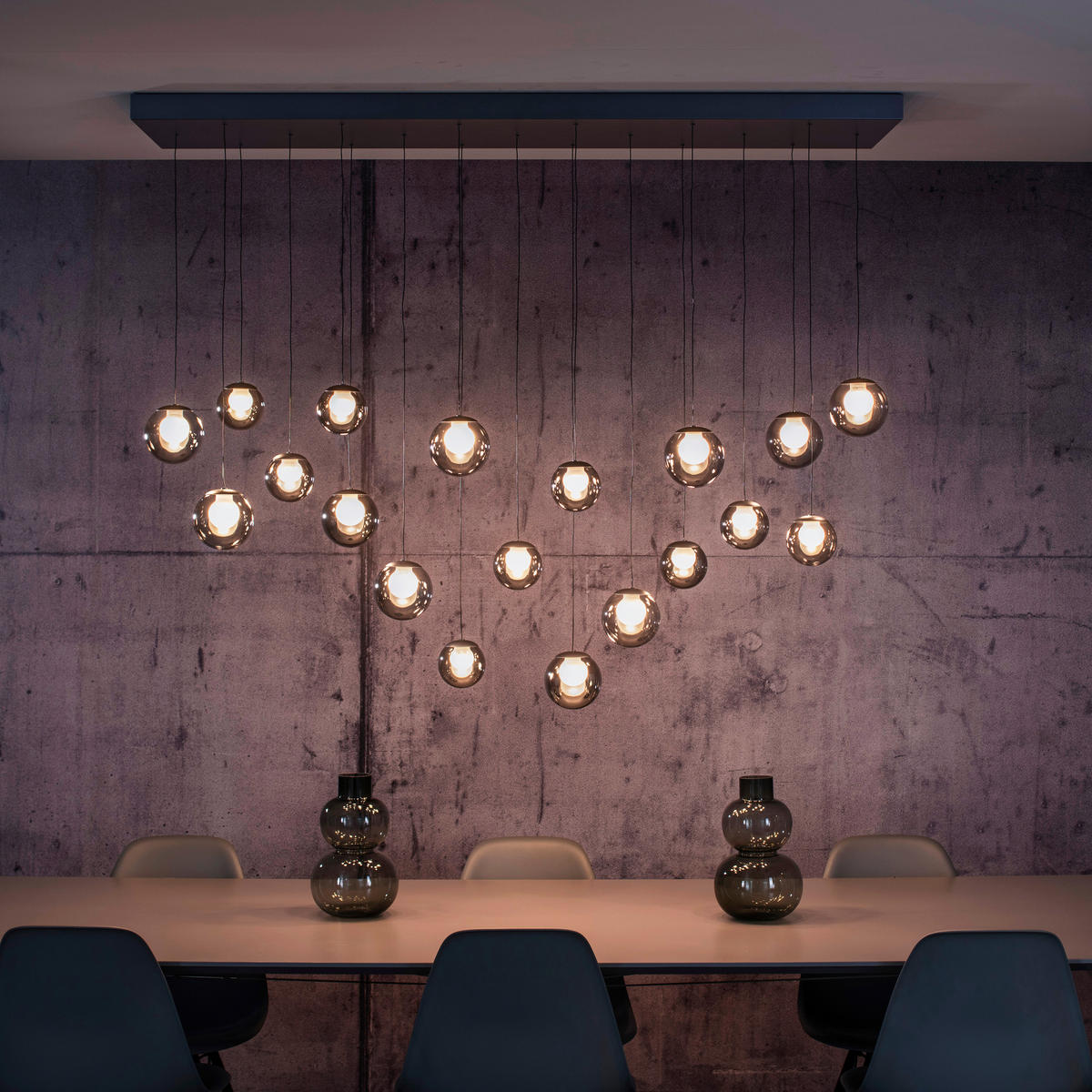 LED-HÄNGELEUCHTE 150/40/180 cm   - Anthrazit, Design, Glas/Metall (150/40/180cm) - Neuhaus PURE