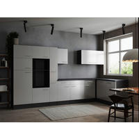 ECKKÜCHE 370/172 cm  in Grau, Weiß  - Silberfarben/Weiß, Design, Holzwerkstoff/Metall (370/172cm) - Respekta