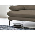 3-SITZER-SOFA in Leder Greige  - Greige/Schwarz, Design, Leder/Metall (222/86/104cm) - Dieter Knoll