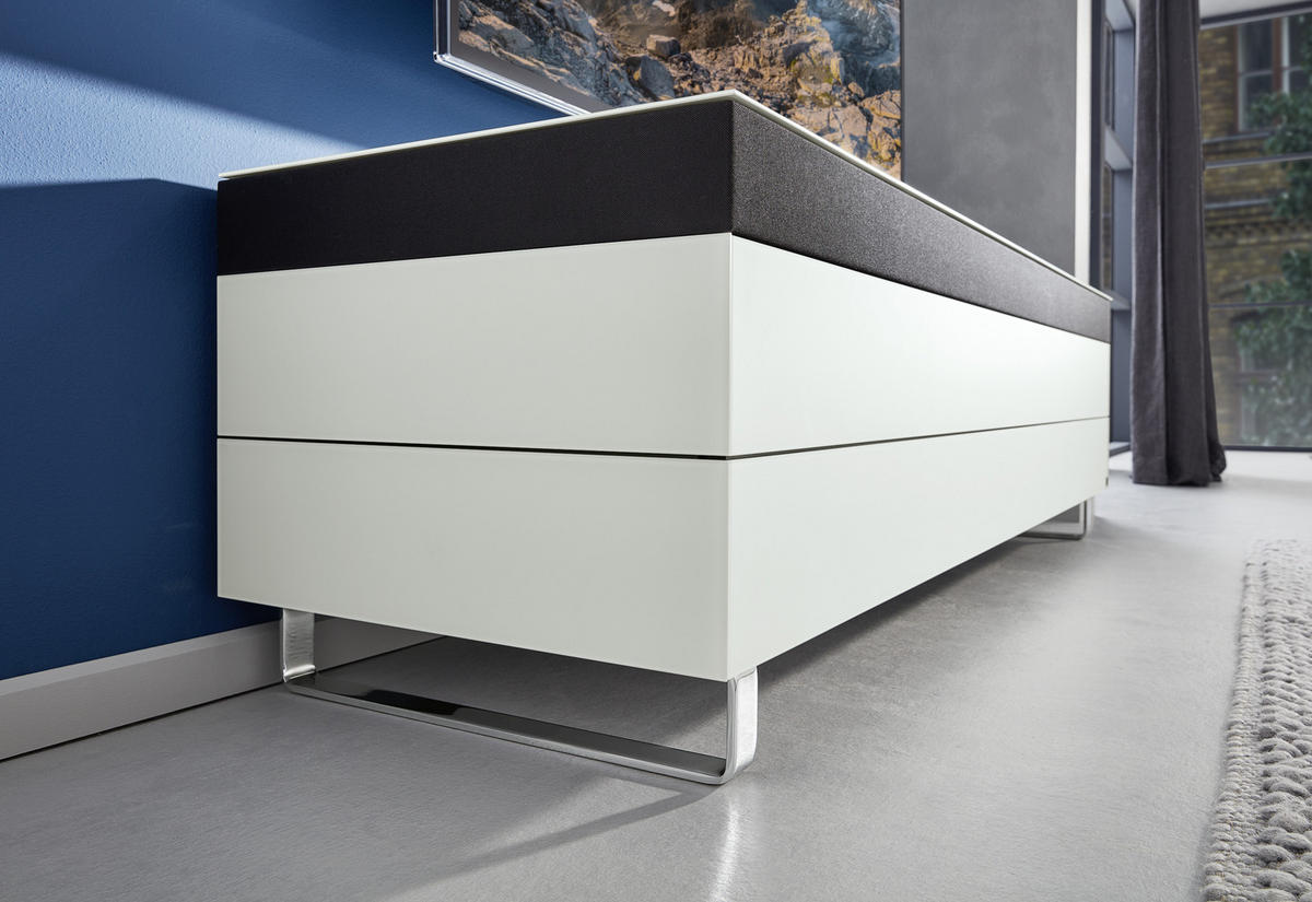 TV-ELEMENT - Chromfarben/Schwarz, MODERN, Glas/Holzwerkstoff (175,5/50,5/57,0cm) - Musterring