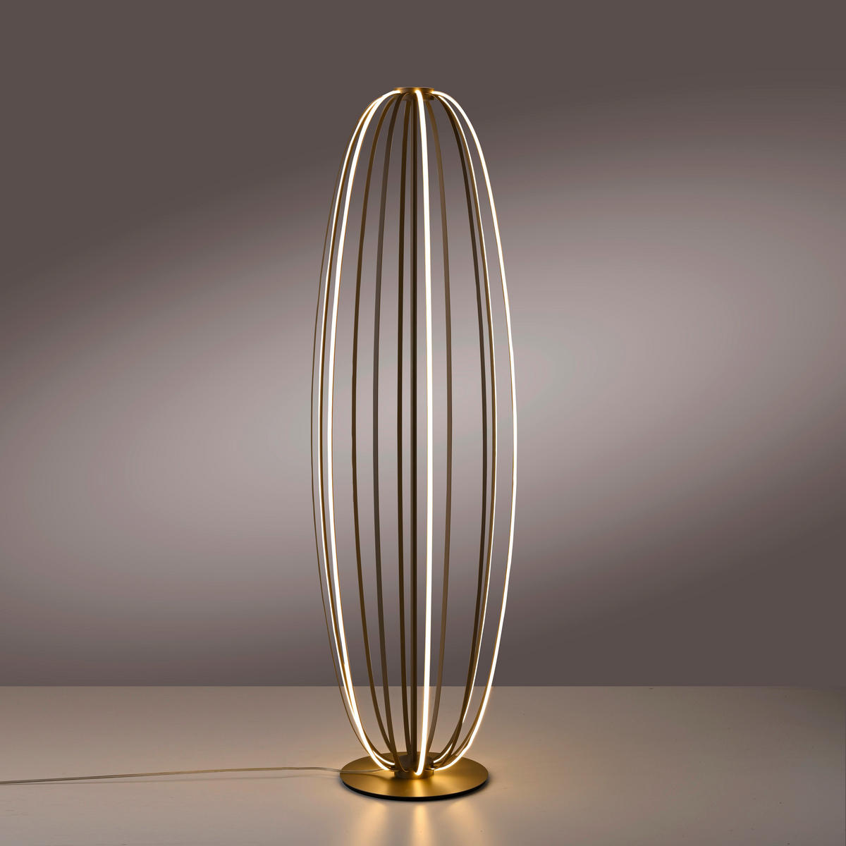 LED-STEHLEUCHTE - Bronzefarben, Design, Kunststoff/Metall (42/42/138cm) - Paul Neuhaus
