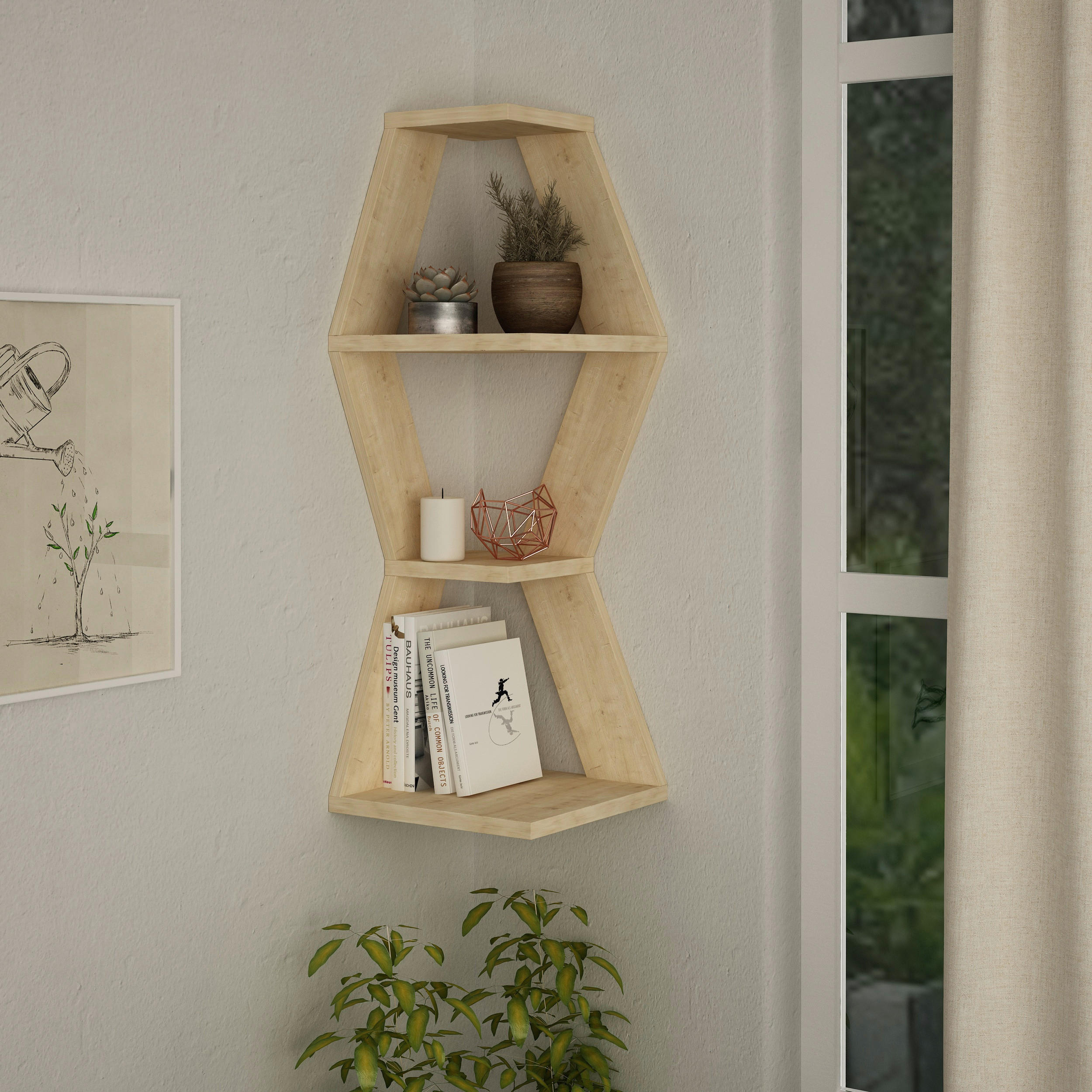 WANDBOARD Eichefarben  - Eichefarben, Design, Holzwerkstoff (30/86/30cm) - Livetastic