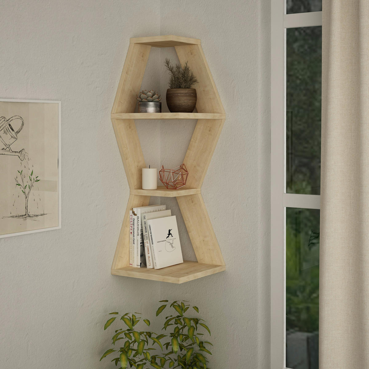 WANDBOARD in 30/86/30 cm Eichefarben  - Eichefarben, Design, Holzwerkstoff (30/86/30cm) - Livetastic