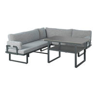 DINING-LOUNGESET 202/236 cm Aluminium  - Dunkelgrau/Anthrazit, Design, Textil/Stein (202/236cm) - Dieter Knoll