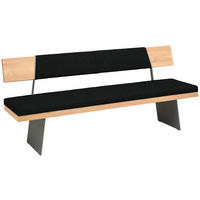 SITZBANK 207/90/58 cm  in Schwarz, Wildeiche  - Wildeiche/Schwarz, Natur, Holz/Textil (207/90/58cm) - Voglauer